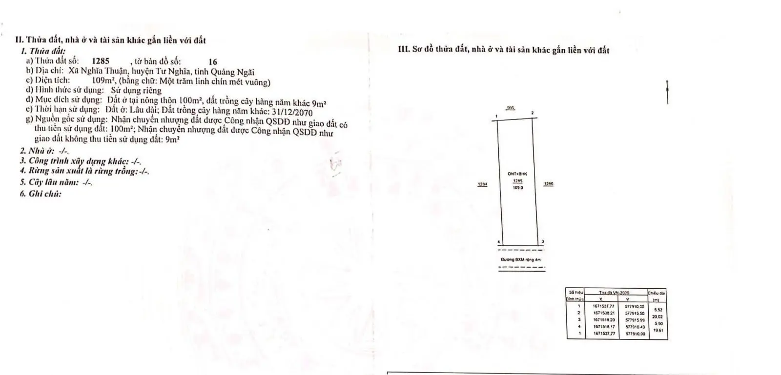 Bán 03 lô đất Xã Nghĩa Thuận, huyện Tư Nghĩa, Quảng Ngãi