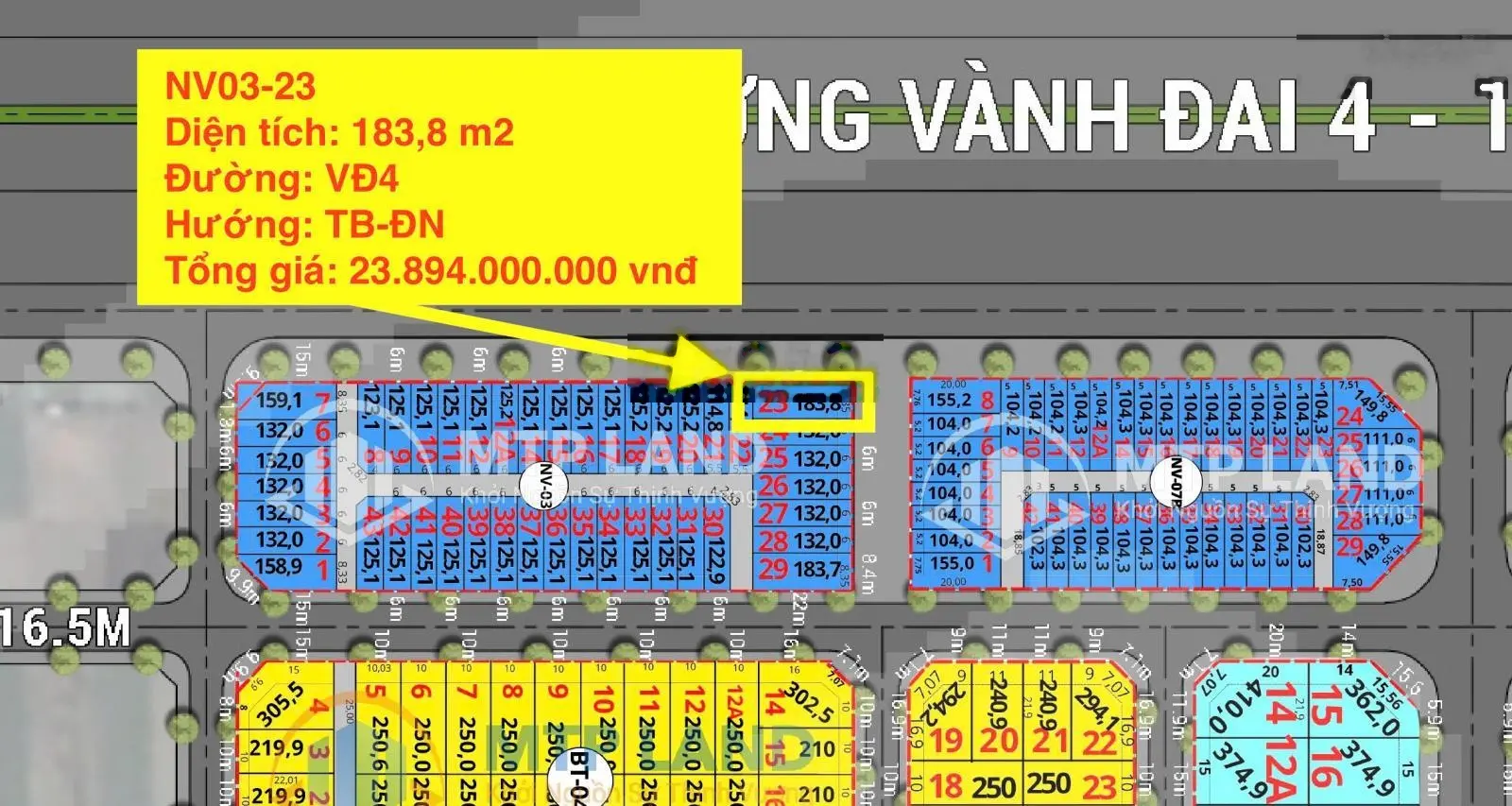 Chính chủ bán căn góc nhà vườn mặt đường vành đai 4 dự án hud mê linh