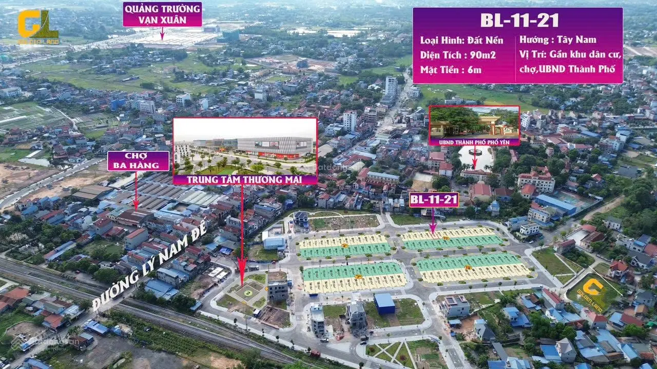 Bán nhanh lô đất 90m2 tại dự án Đại Phong đối diện cổng chợ Ba Hàng giá rẻ!