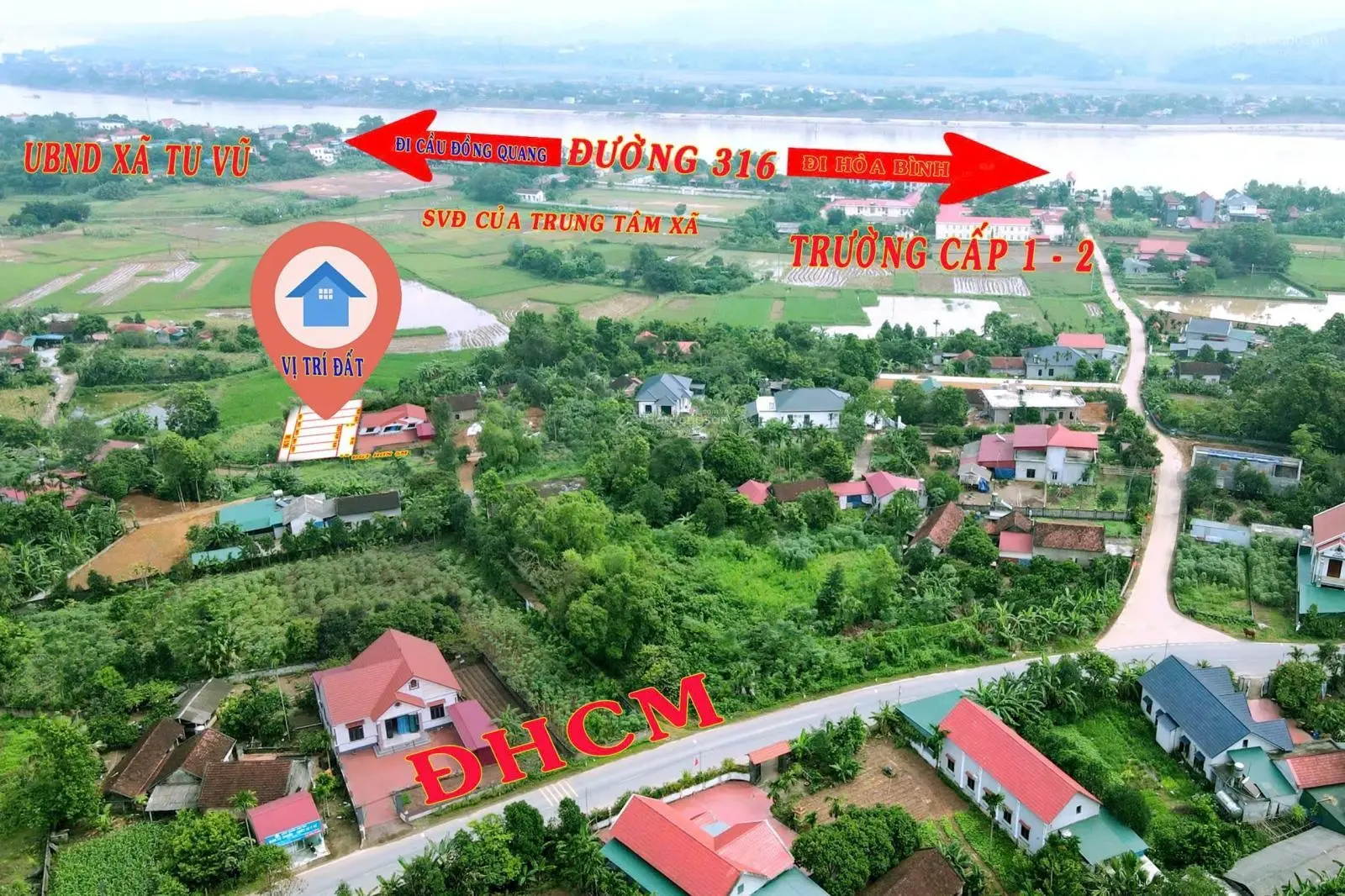 (Cực hiếm) đất 132m2 gần Vườn Vua Resort, 100% thổ cư, gió sông Đà rì rào mát mẻ - chỉ 410 triệu