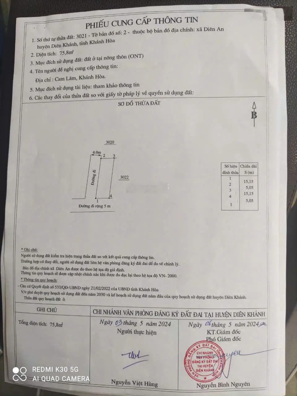 Bán đất tại Diên An, giá tốt chỉ 1,08 tỷ vnd, lô góc 75,8m2, pháp lý đầy đủ