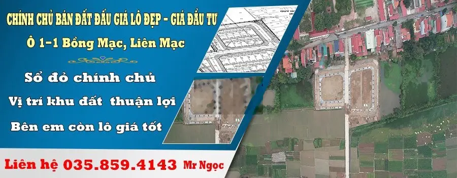 CHÍNH CHỦ BÁN ĐẤT ĐẤU GIÁ LÀNG NGHỀ BỒNG MẠC