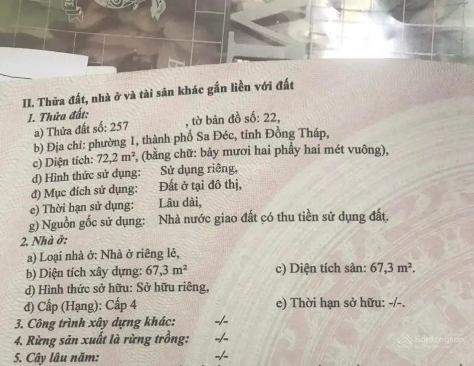 Chính chủ cần bán nhà cấp 4 tại khu dân cư Basac P1 - Sa Đéc