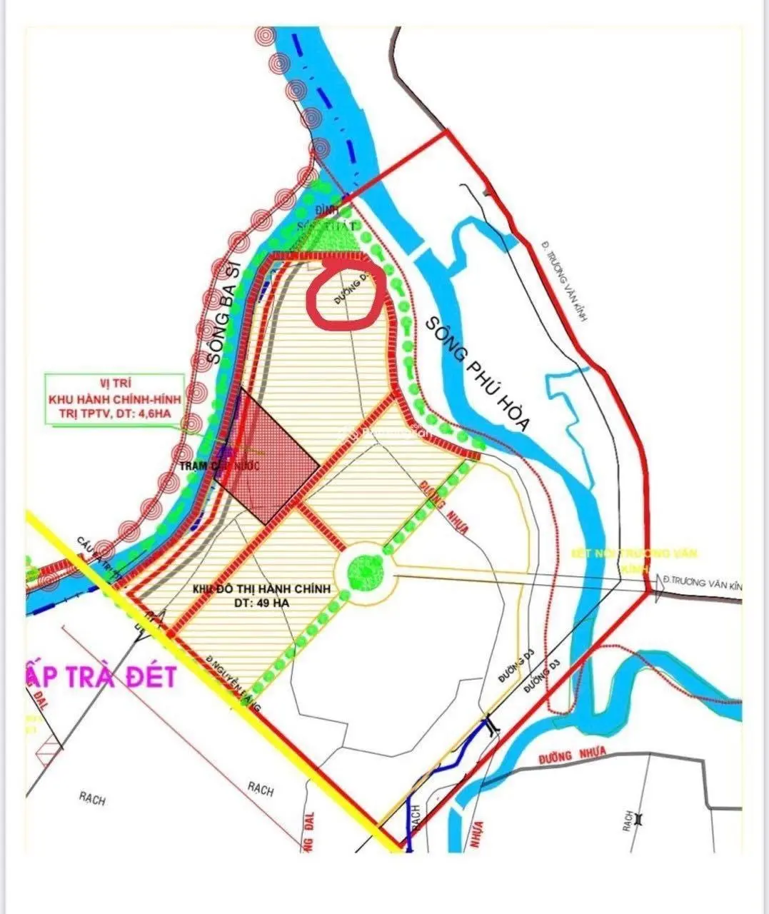 Bán gấp 1000m2 đất 2 MT lộ Dal và sông Sóc Thát, Nguyệt Hóa, Châu Thành, Trà Vinh. Gía: 1.8 tỷ