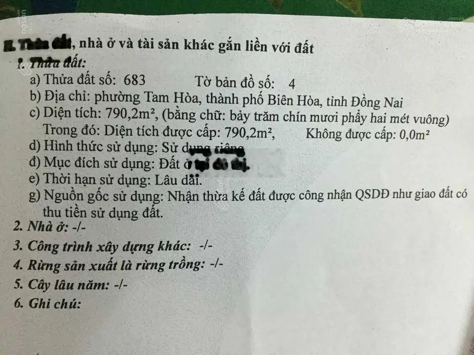 Bán gấp đất, nhà rộng 1000m2 gần bệnh viện Đa Khoa Đồng Nai