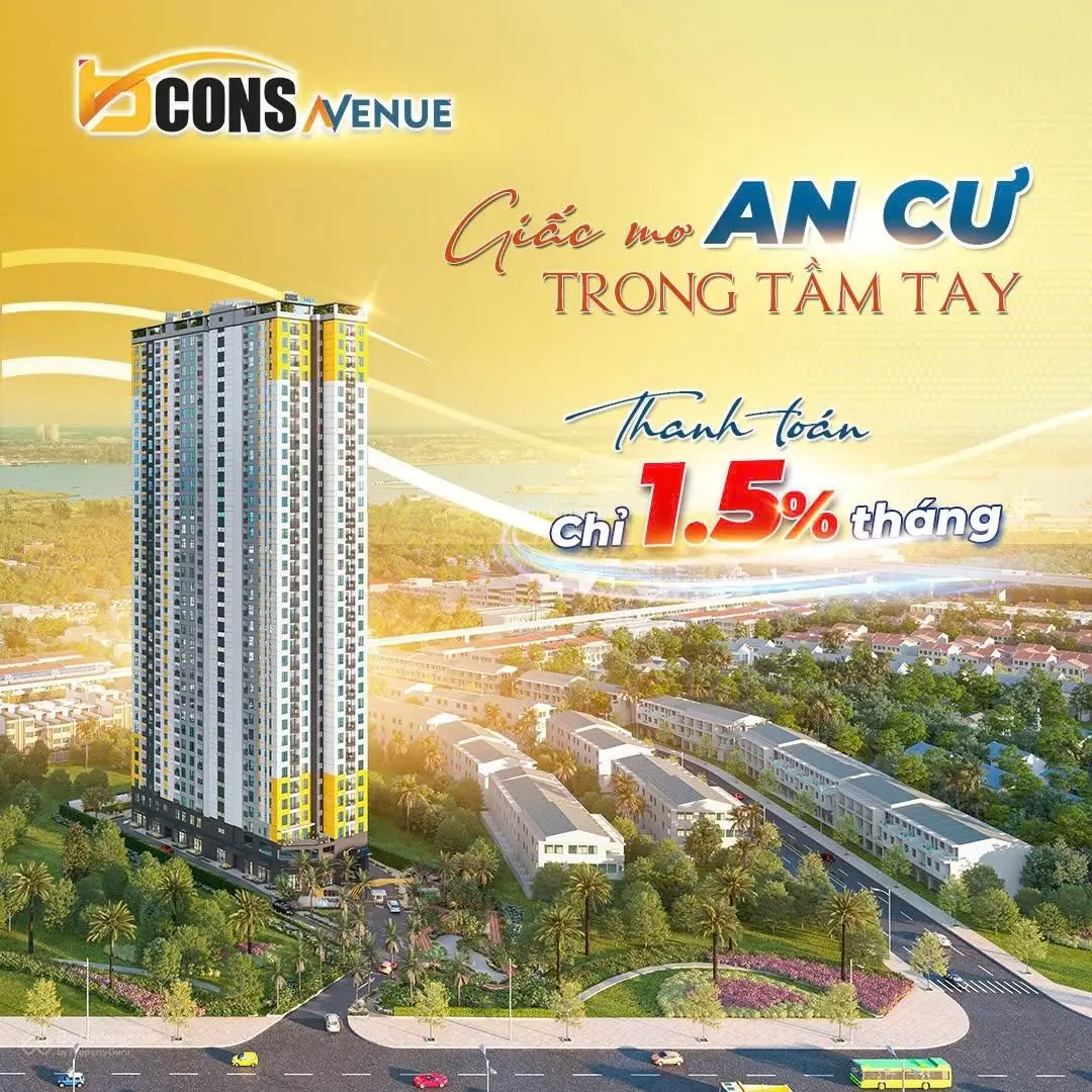 Căn hộ mặt tiền Xa Lộ Hà Nội Bcons Avenue giá từ 1,6 tỷ/căn. TT chỉ 5% nhận ngay chiết khấu 5,6%