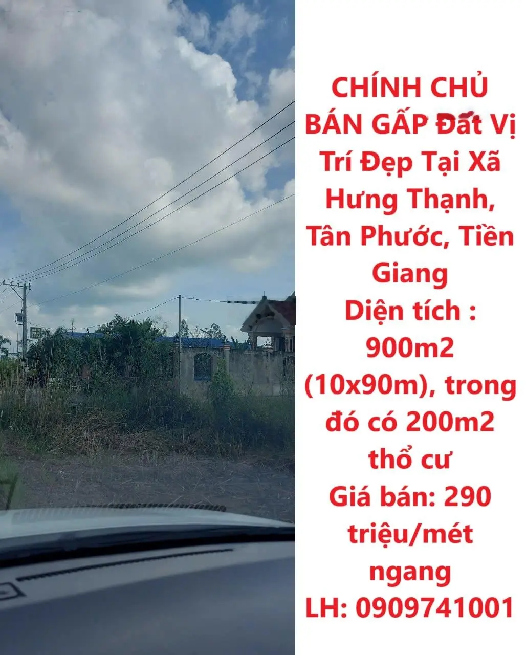 CHÍNH CHỦ BÁN GẤP Đất Vị Trí Đẹp Tại Xã Hưng Thạnh, Tân Phước, Tiền Giang