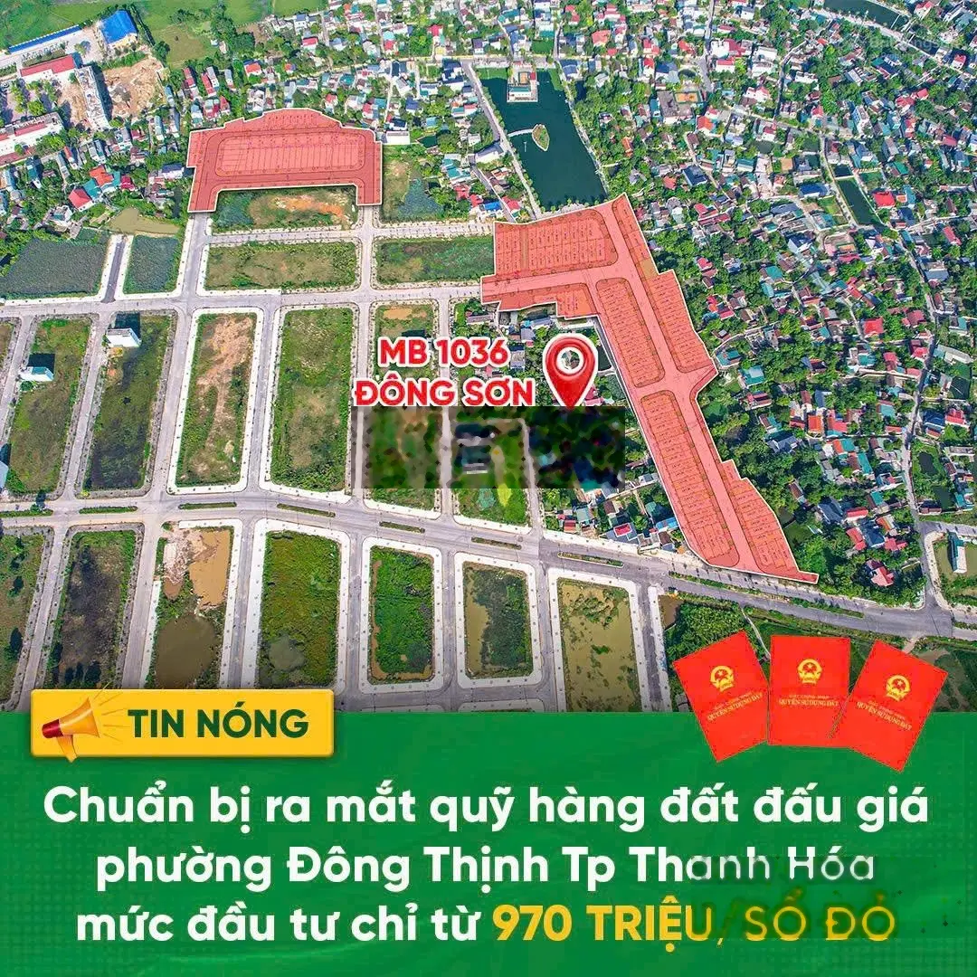 Chính chủ bán lô đất Đông thịnh chỉ hơn 900 triệu ngay đối diện bệnh viện đa khoa đông sơn .