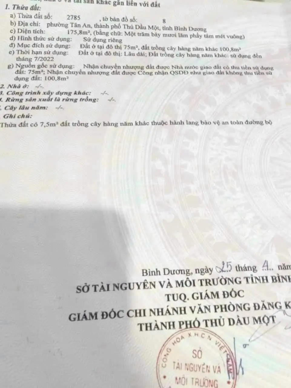 Bán lô đất mặt tiền Huỳnh Thị Hiếu đối diện ủy ban phường Tân An, đường nhựa 12m giá rẻ đầu tư