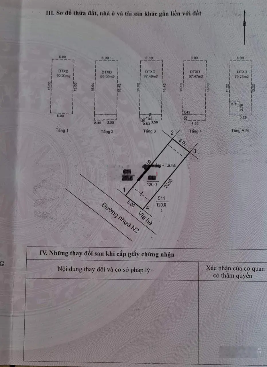 Bán nhà 4 tầng khu liền kề Big C, Cột 5. DT: 120m2, MT: 6m quay biển