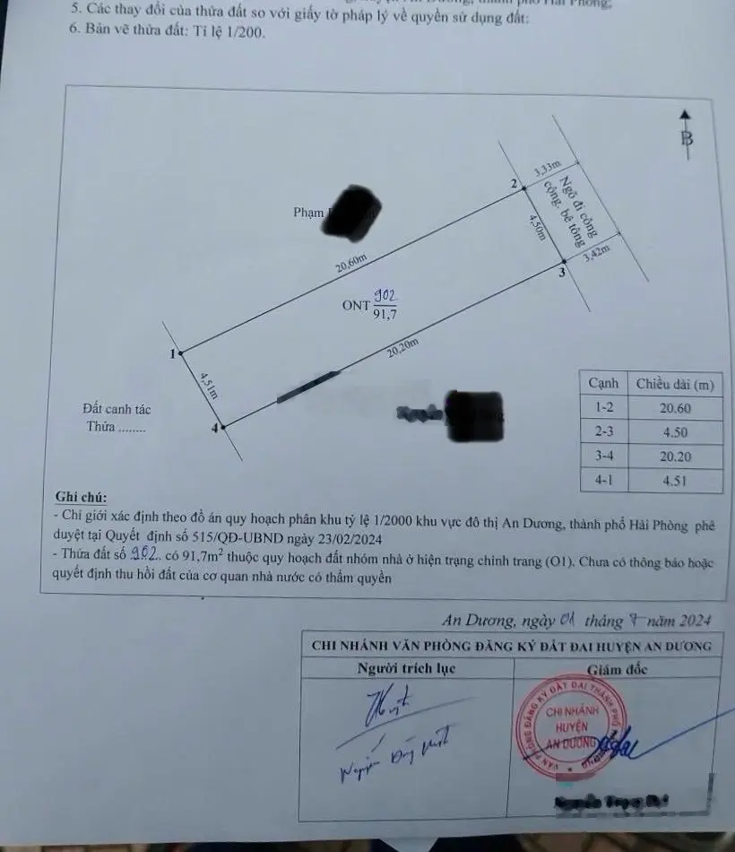 Bán lô 92m2 đường oto đỗ cửa mà giá chỉ hơn tỷ tại Cách Hạ, Nam Sơn, An Dương