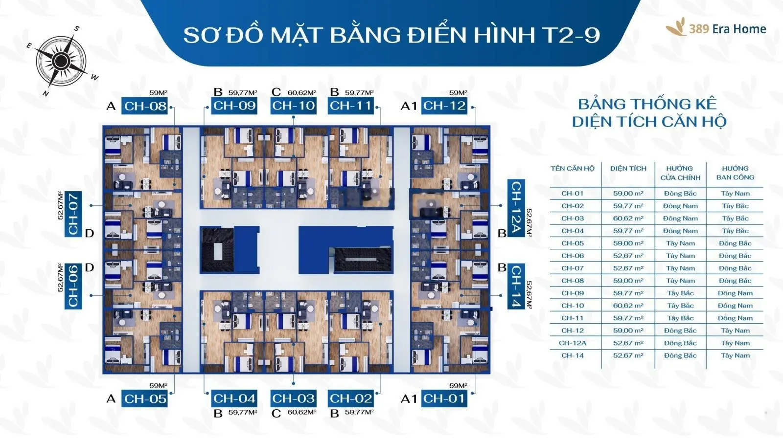 Chung cư 389 Era Home cuối năm bàn giao nhà, chỉ từ 1,395 tỷ /căn mới đẹp rộng. LH 0942 995 ***