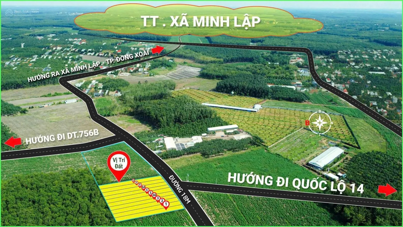 Bán gấp 300m2 đất thổ cư, giá 459 triệu, đường ôtô, TX Chơn Thành Bình Phước