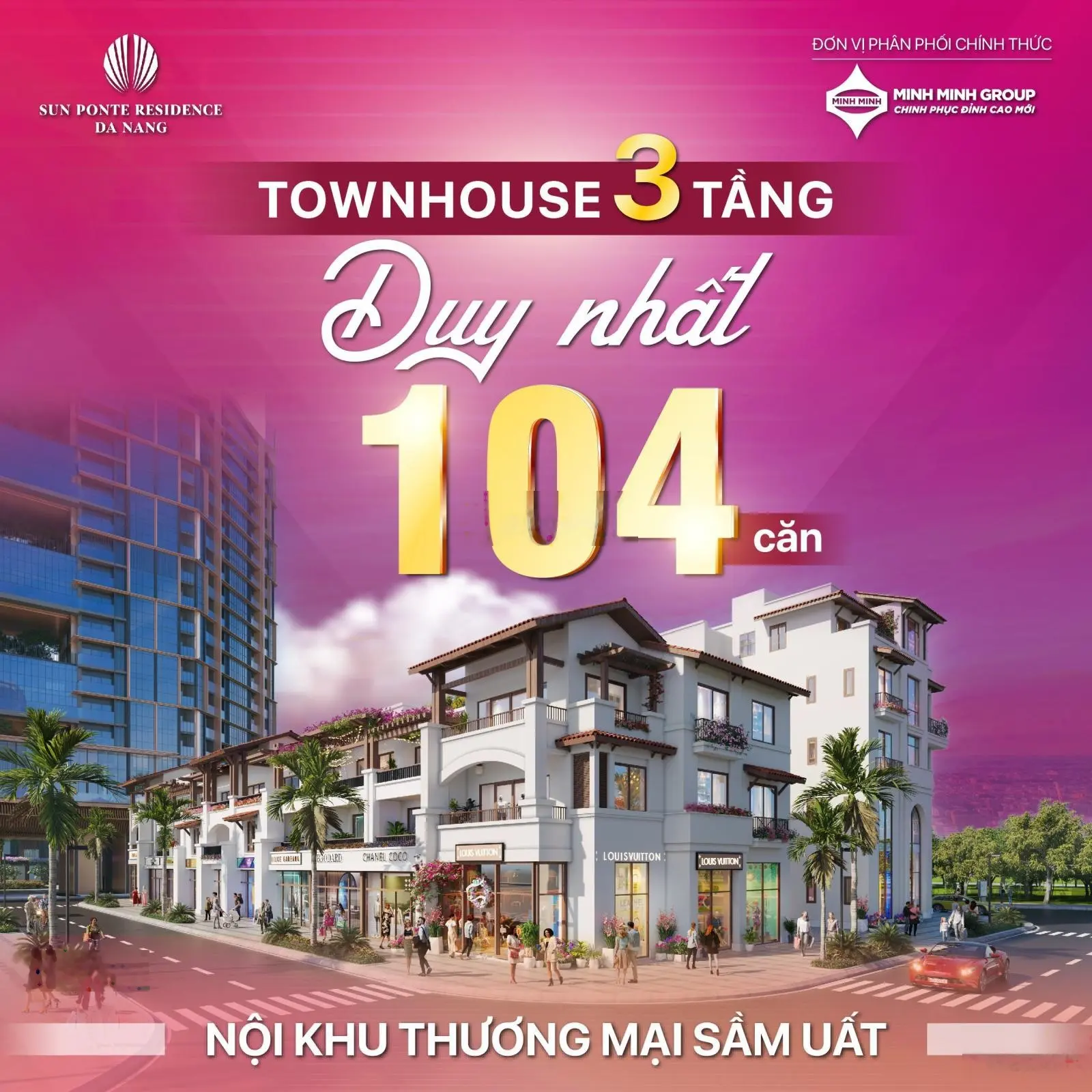 Bán căn Townhouse Sonata, thấp tầng Sun Symphony bám trục đường Trần Hưng Đạo. Căn siêu hiếm.