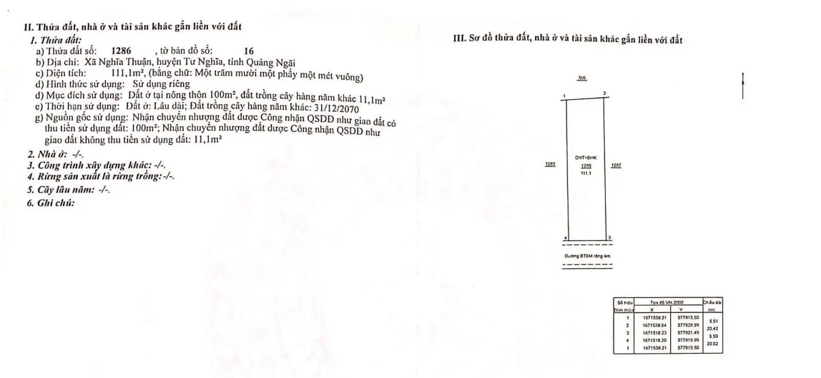 Bán 03 lô đất Xã Nghĩa Thuận, huyện Tư Nghĩa, Quảng Ngãi