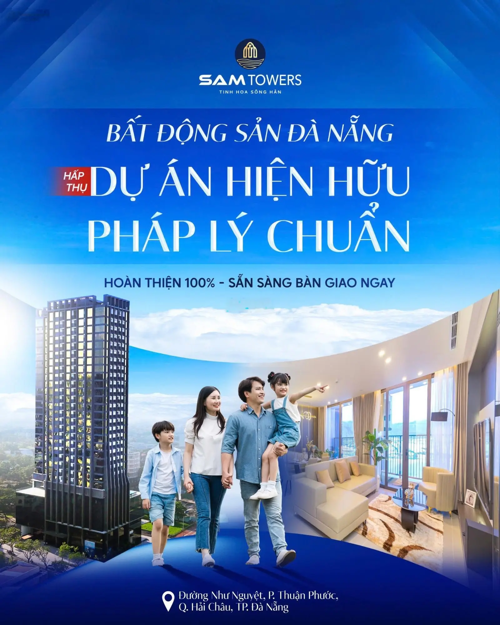 Căn góc 2PN SAM Towers - sống chuẩn thượng lưu - sinh lời tối ưu - trực diện sông - view pháo hoa