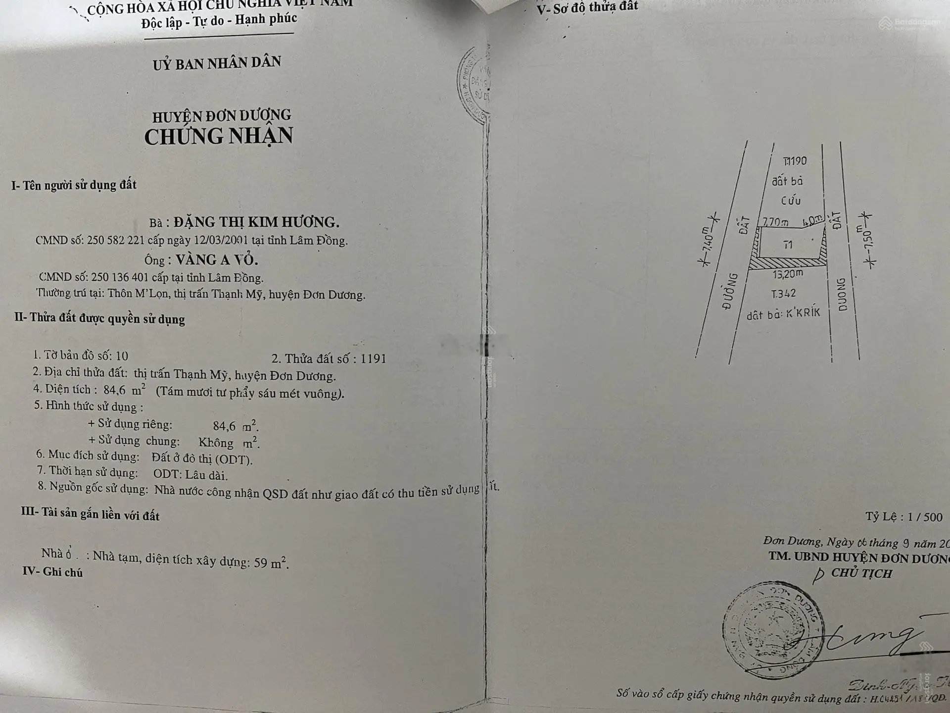 Cần bán gấp căn nhà hai mặt tiền, một nhựa một bê tông, ngay trung tâm thị trấn Thạnh Mỹ, Đơn Dương