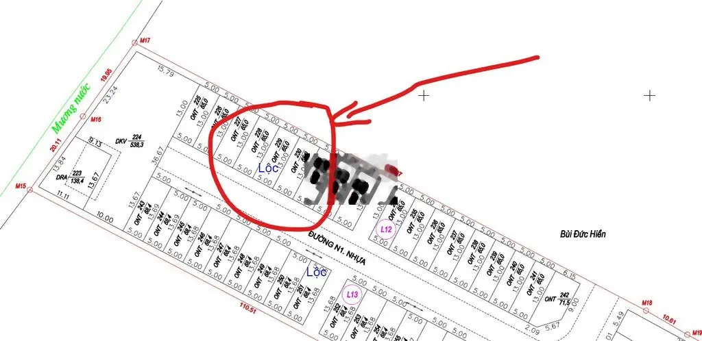 KDC Bình Thành – Thoại Sơn : L12.14 , diện tích 5 x 13 , 65 m