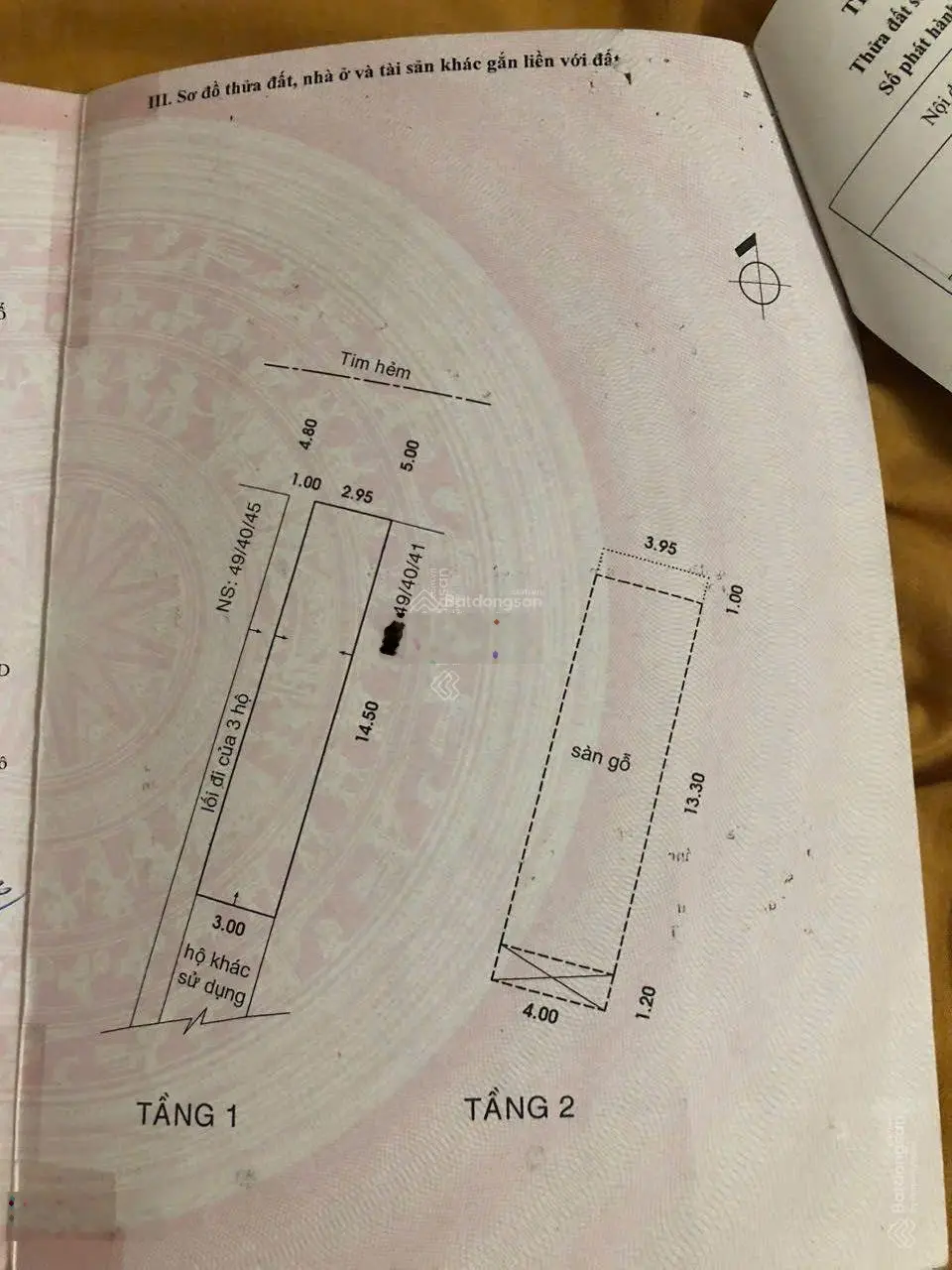 Nhà 2 tầng. Đường nhựa 8m. Giá chỉ 4 tỷ 9 (TL)