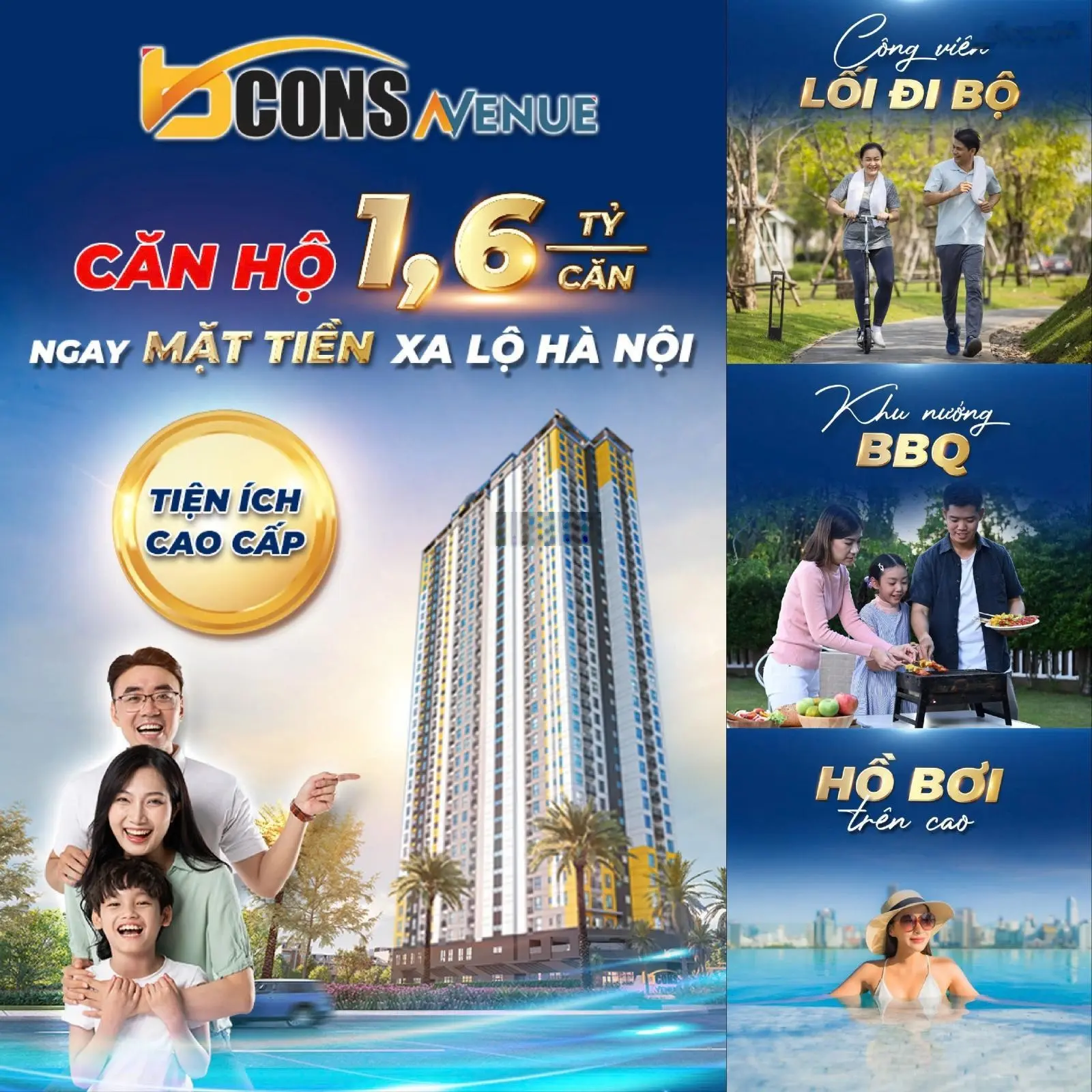 Căn hộ mặt tiền Xa Lộ Hà Nội Bcons Avenue giá từ 1,6 tỷ/căn. TT chỉ 5% nhận ngay chiết khấu 5,6%