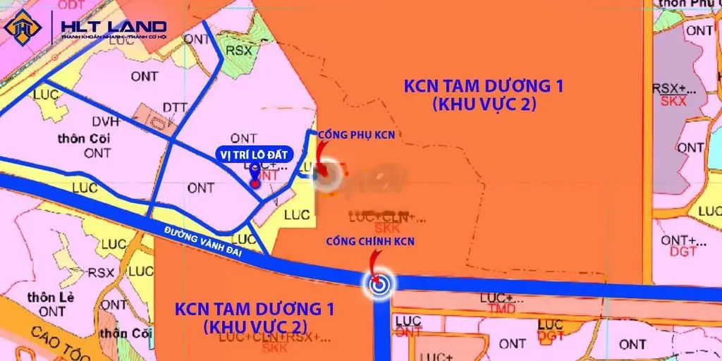 Chỉ cần 486 triệu, đã mua được đất sát cổng KCN Tam Dương SHI IP