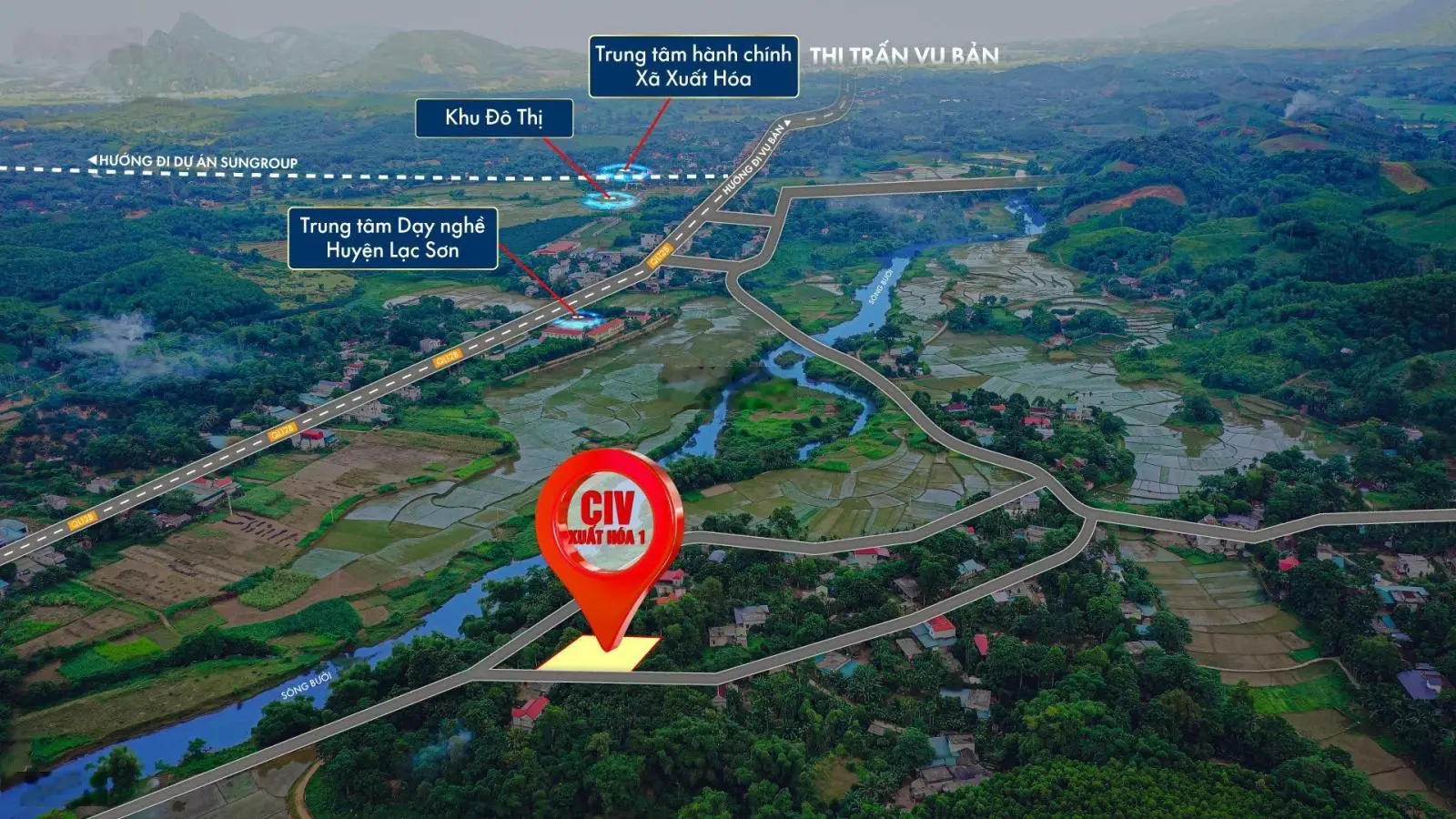 Cần bán 4 lô đất xuất hoá dtich 144m , vi trí đẹp sát sông bưởi , sổ đỏ full thổ cư 0962 712 ***