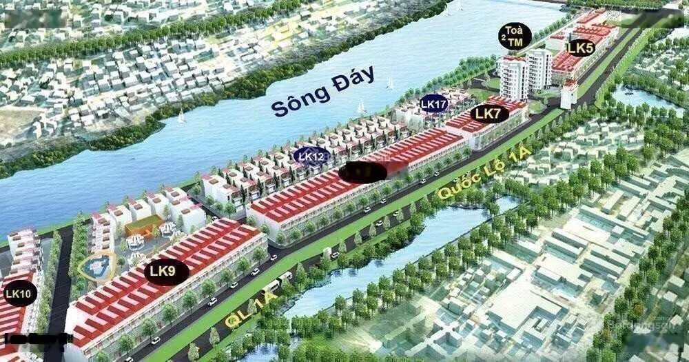 Bán đất liền kề Tài Tâm Riverside siêu vip ngay cổng vào mặt QL1A, 81m2