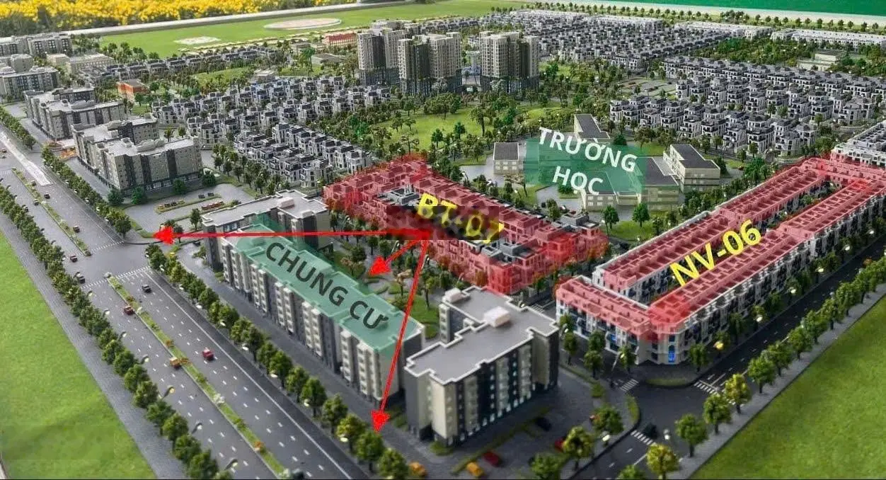 Căn góc Biệt thự hướng đông nam- hud mê linh central