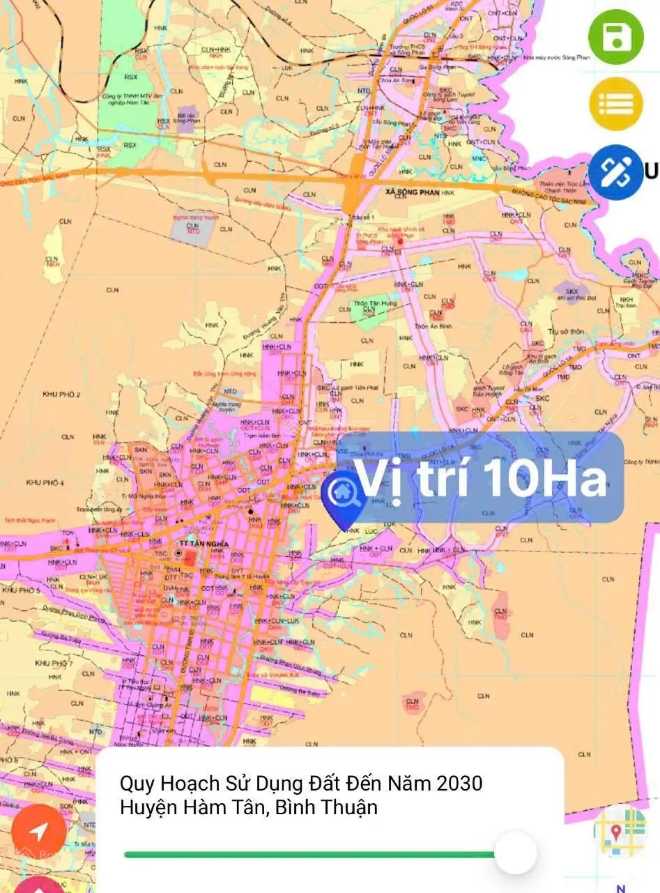 Bán 10Hecta đất nông nghiệp KP1, Thị trấn Tân Nghĩa, Hàm Tân, Bình Thuận. Giá 19tỷ/10Ha TL