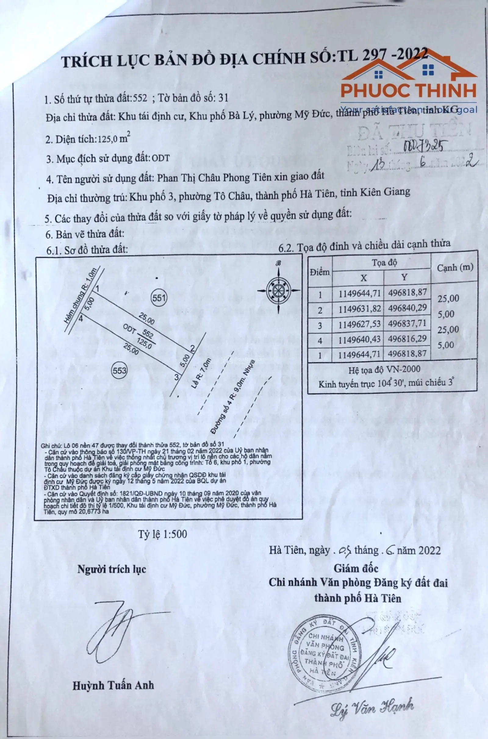 Bán 4 nền liền kề đối diện hồ nước khu dân cư Mỹ Đức