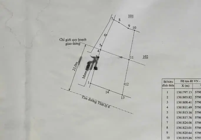 Bán đất tặng nhà, mặt đường tỉnh lộ 8, trung tâm xã Diên Xuân, 352m2 giá chỉ 1.5 tỷ