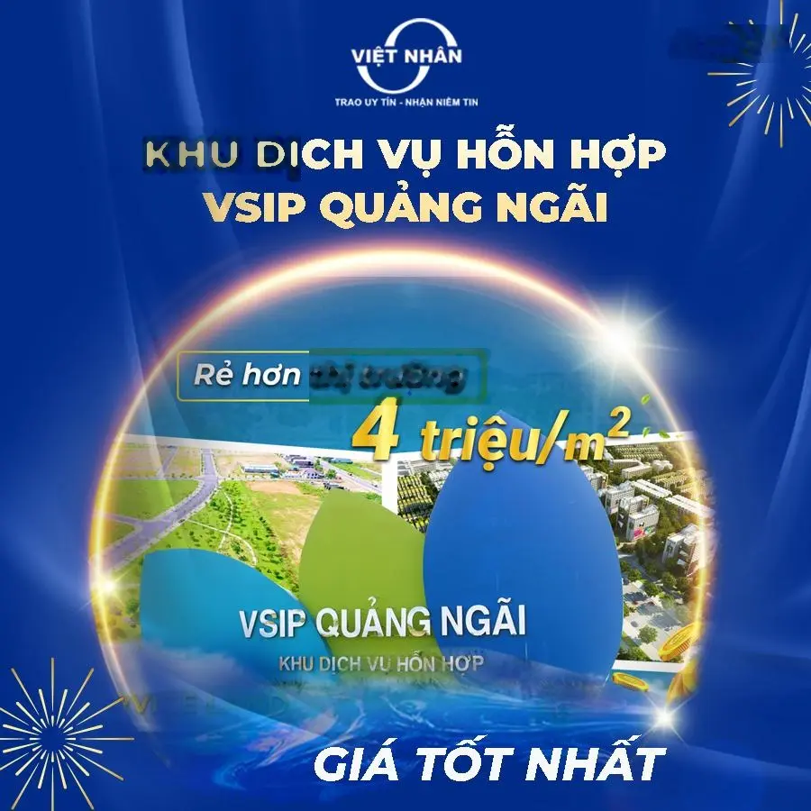 Đất đẹp khu dịch vụ hỗn hợp VSIP Quảng Ngãi từ 1,1 tỷ - 2,5 tỷ. LH 0934 192 ***