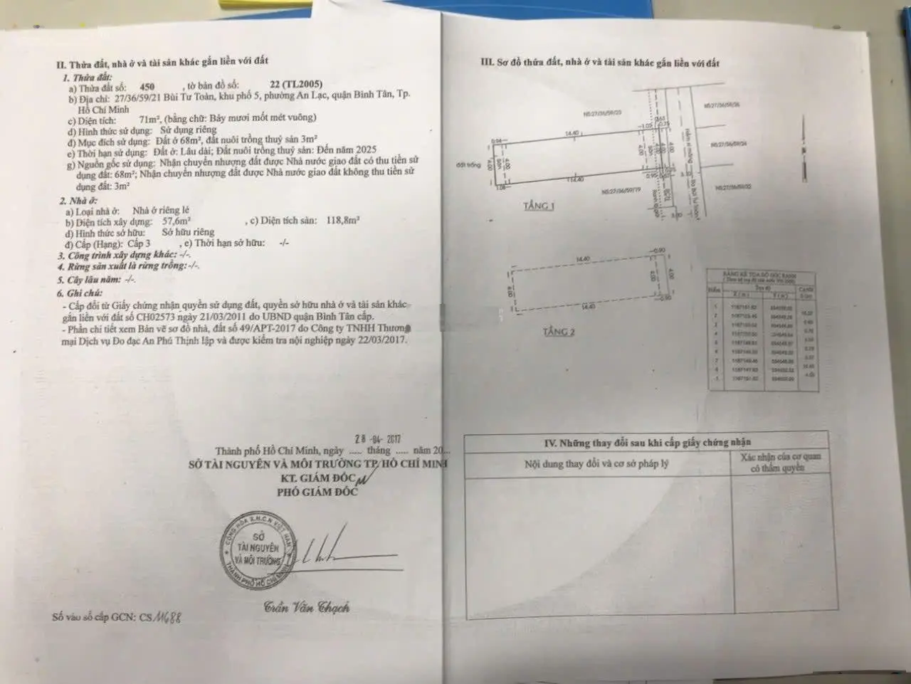 Chính chủ bán nhà riêng tại phường An Lạc, quận Bình Tân DT 71m2