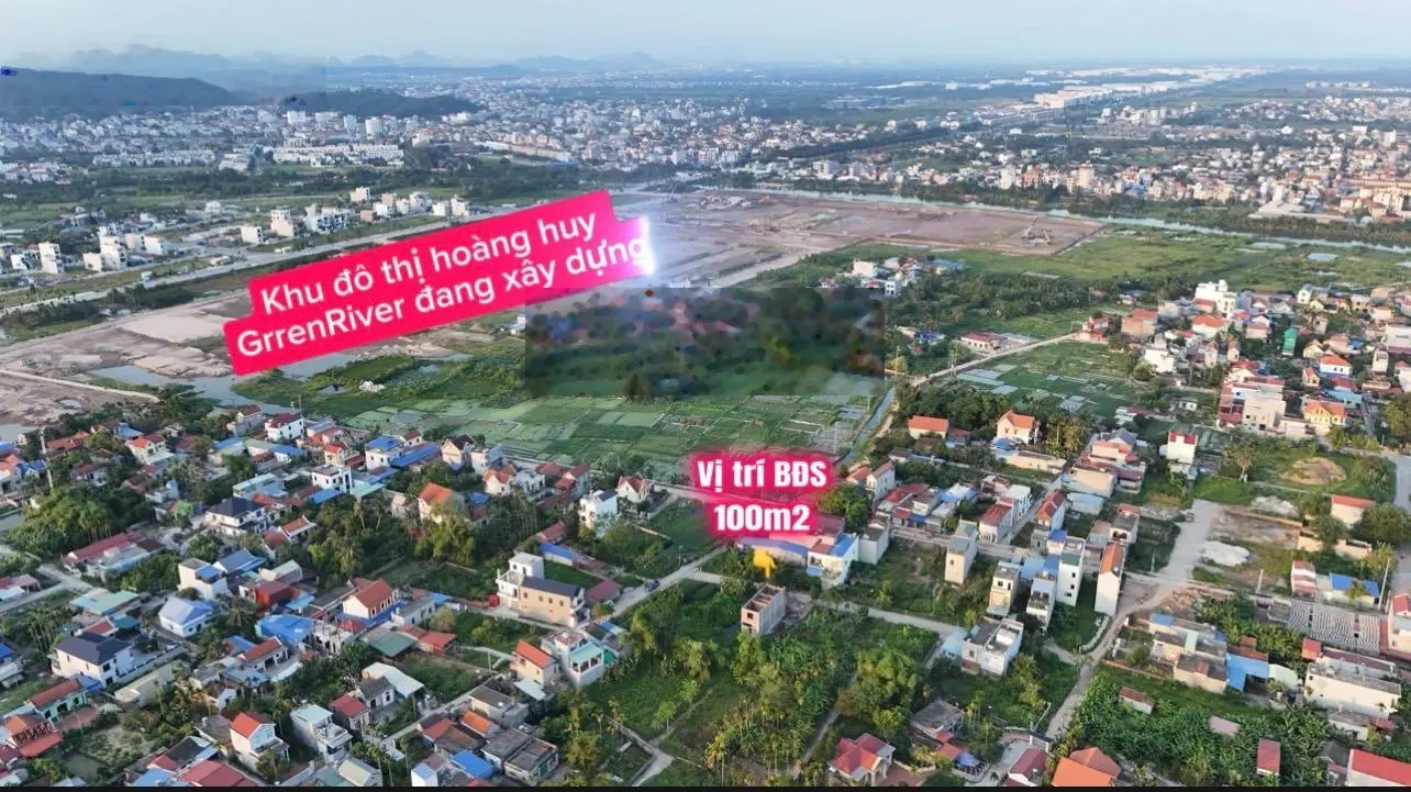 Chính chủ gửi bán 100m2 ngang 5m đường rộng 9m tại Hoa Động , Thuỷ Nguyên , nằm giữa 2 khu đô thị