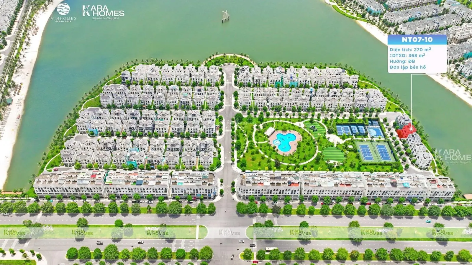 Bán biệt thự đơn lập đẹp nhất tại Ngọc Trai đảo nhỏ Vinhomes Ocean Park dinh thự bên hồ