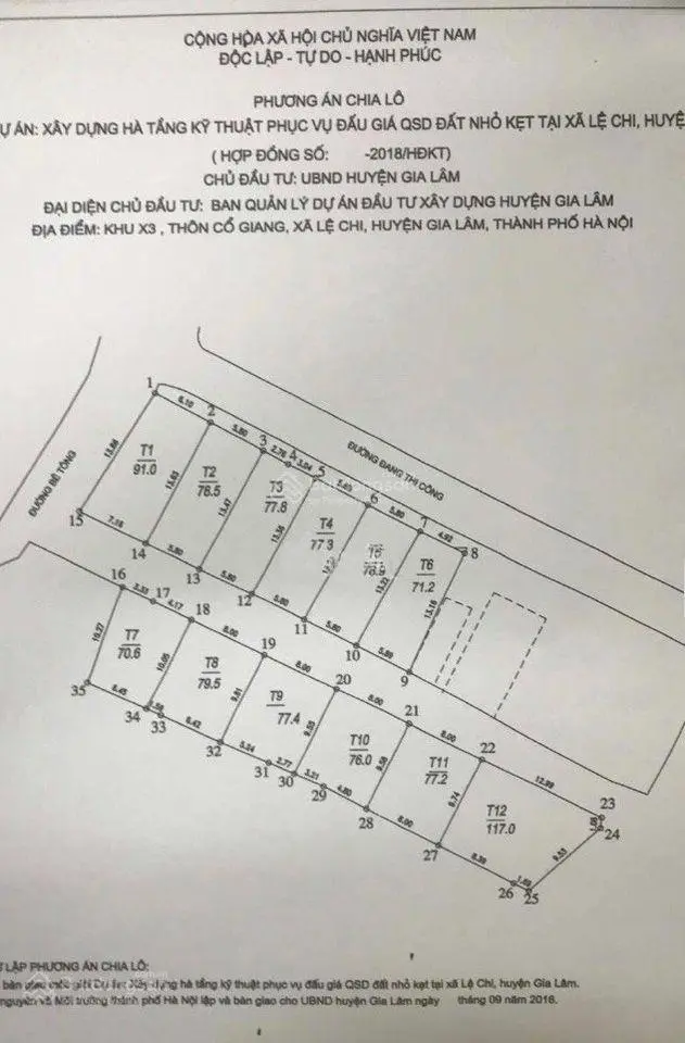 Tổng hơp phân khúc đất đấu giá giành cho nhà đầu tư chỉ từ 3.3 tỷ tại xã Lệ Chi, Gia Lâm, Hà Nội.