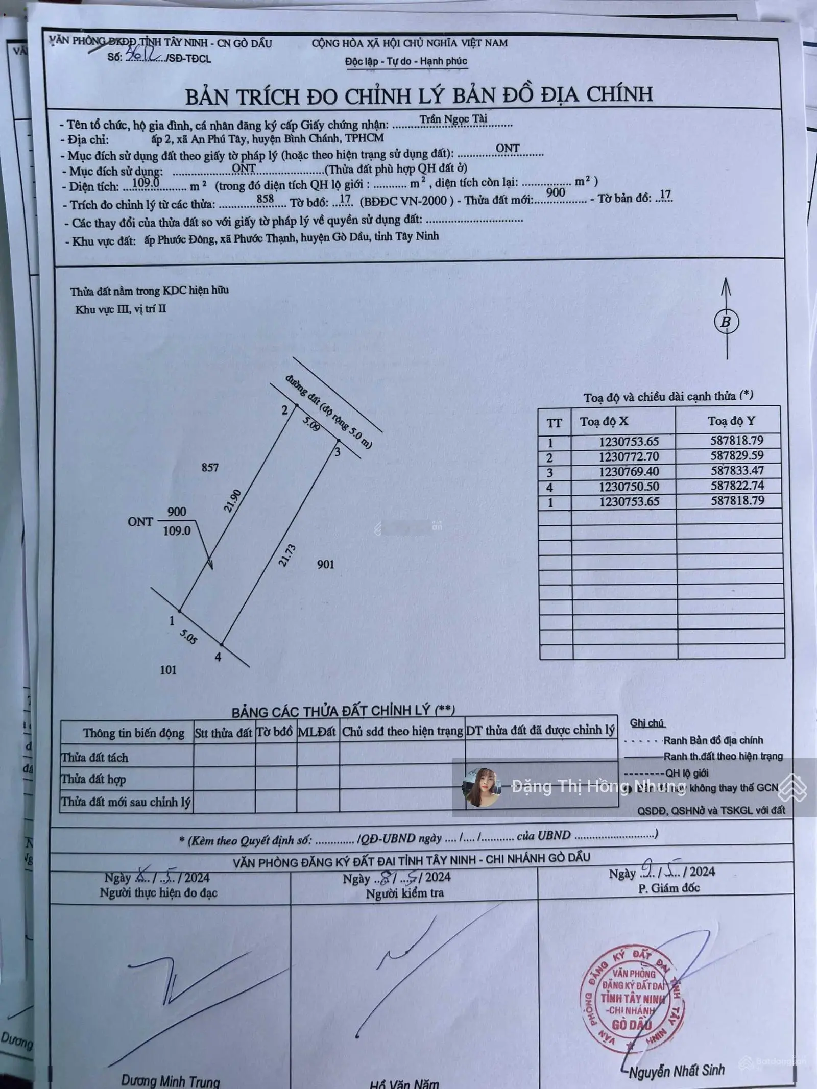 Gần cổng chính KCN Phước Đông sát nhựa Cầu Ô 5*22m full thổ cư. Chỉ 565tr