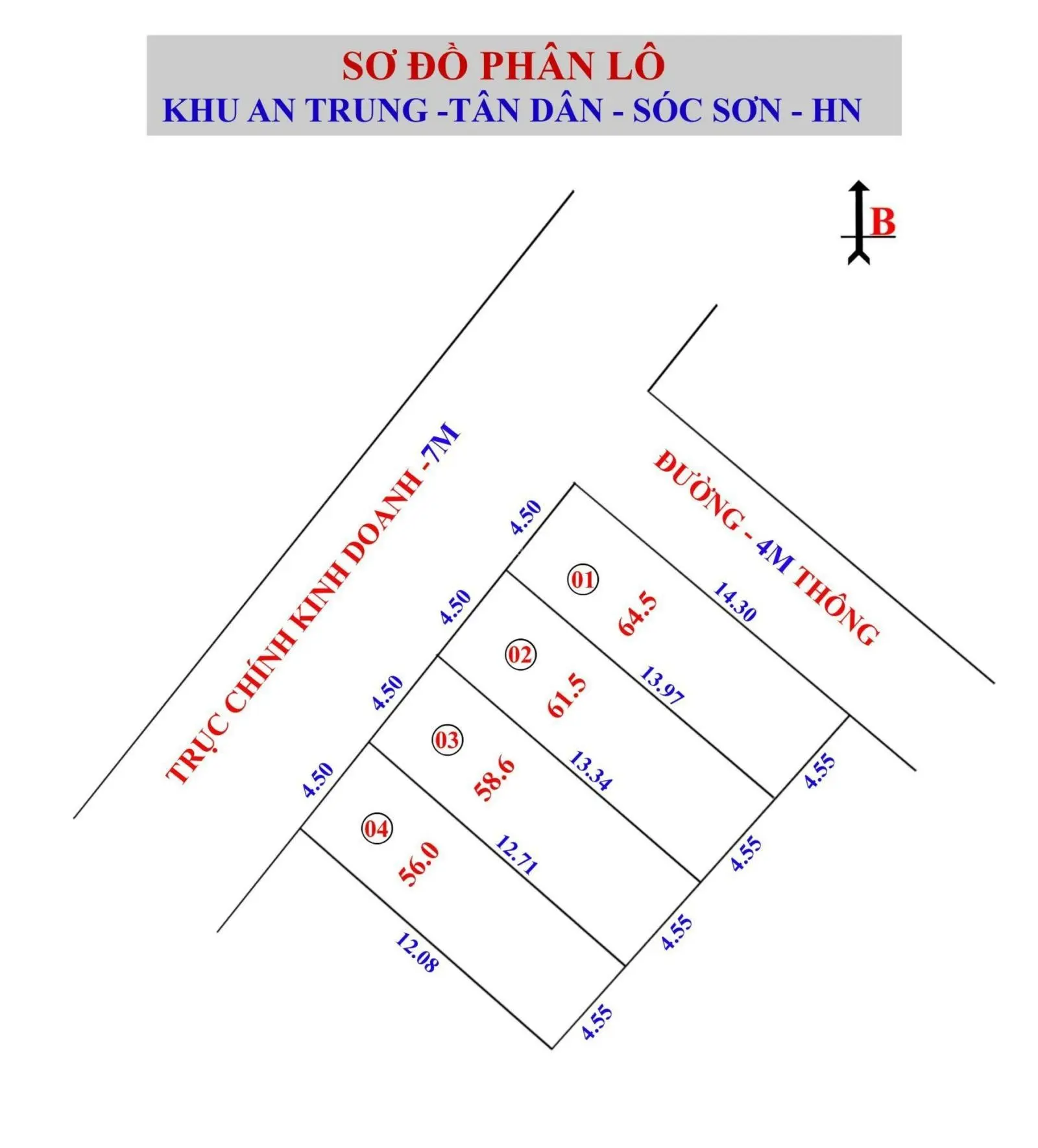 Bán 64m2 đất 2 mặt tiền kinh doanh siêu đẹp tại An Trung, Tân Dân, Sóc Sơn giá 30triệu