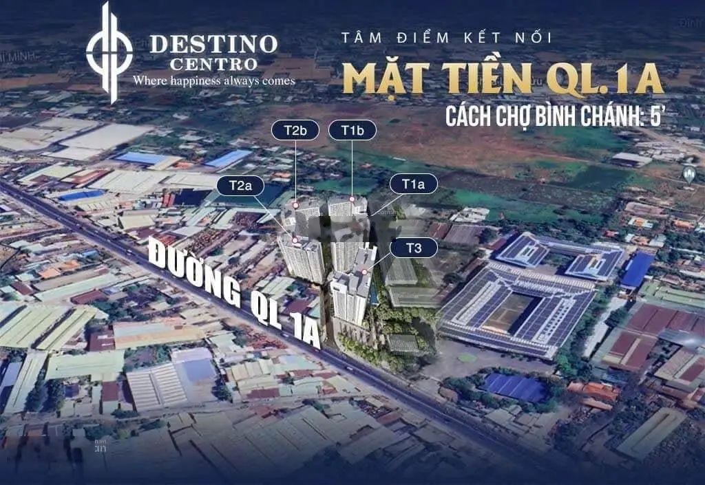 Bán Căn 2PN/2WC Destino Centro Bến Lức Giá 1ty150 Căn 50M2 . Liên hệ em Hà 0896 138 ***