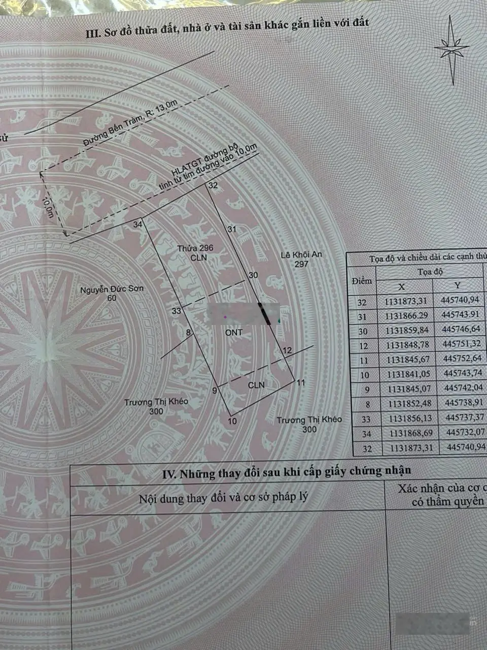 Bán lô siêu phẩm 300m2 mặt tiền đường Bến Tràm, chuyển sẵn 120m2 thổ cư, mặt tiền kinh doanh tốt