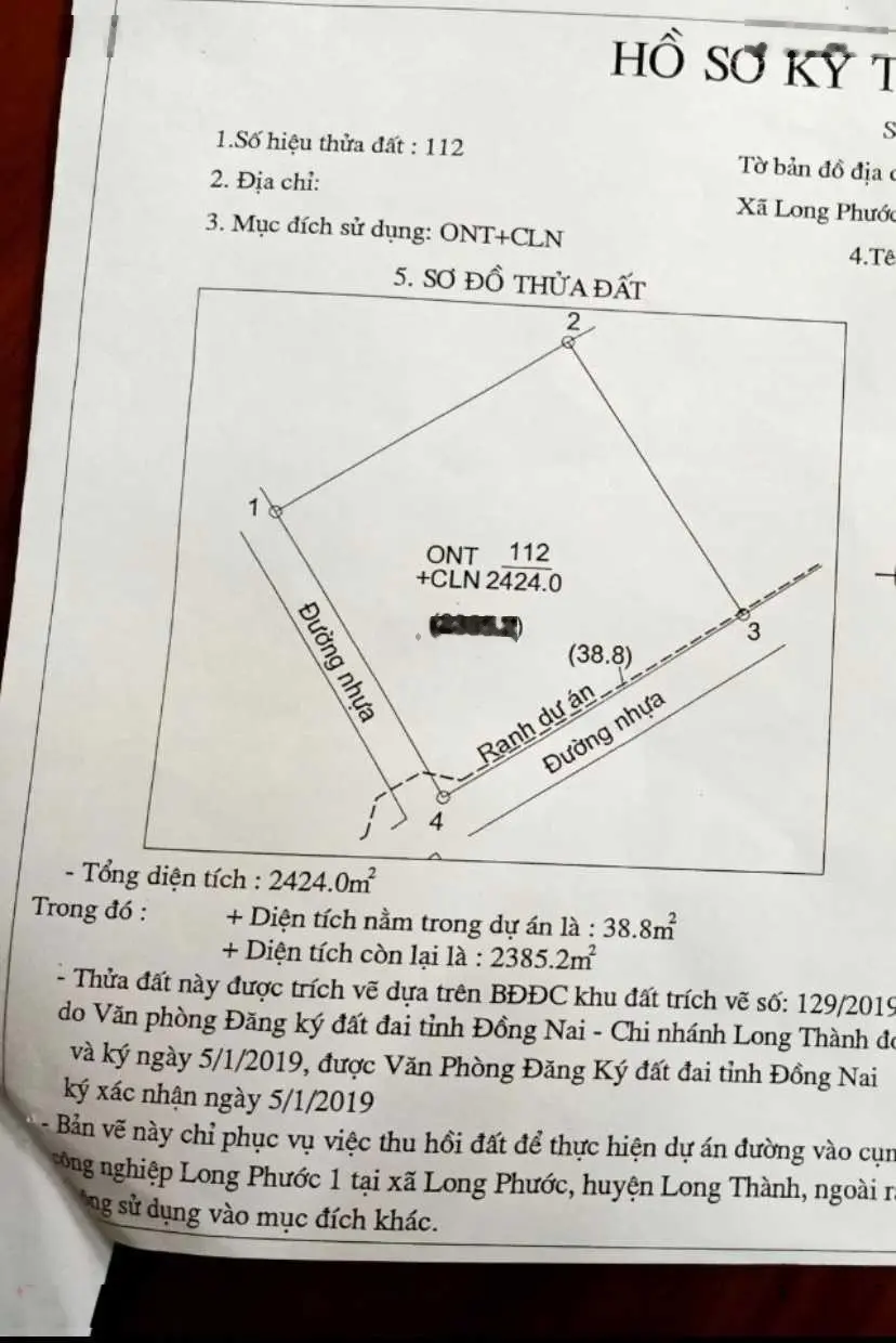 Bán hơn 2 sào đất ngay KCN Long Phước, lô góc 2 mặt tiền vuông vức cực đẹp có thổ cư. LH 0966167676