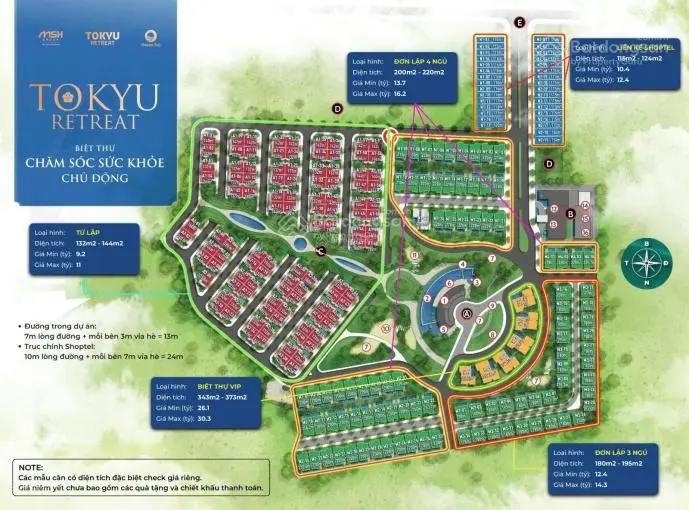 Whynham khoáng nóng 115 m2, 120 m2, 75 m2, 155 m2, 350 m2. Khu nghỉ dưỡng