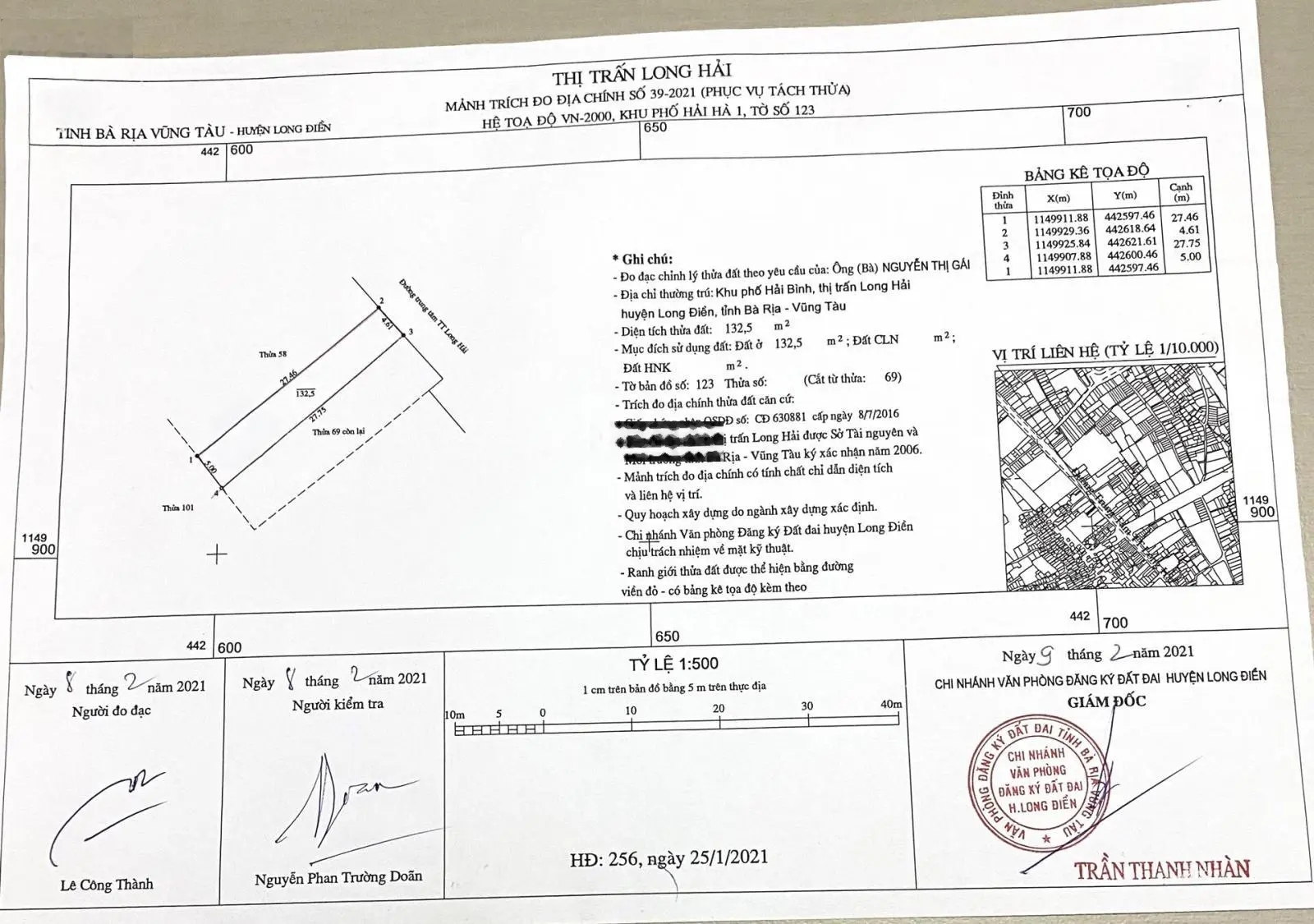 Bán nhà mặt tiền - Đối diện trường mầm non Sơn Ca - Đường Võ Thị Sáu, Long Hải, Bà Rịa Vũng Tàu