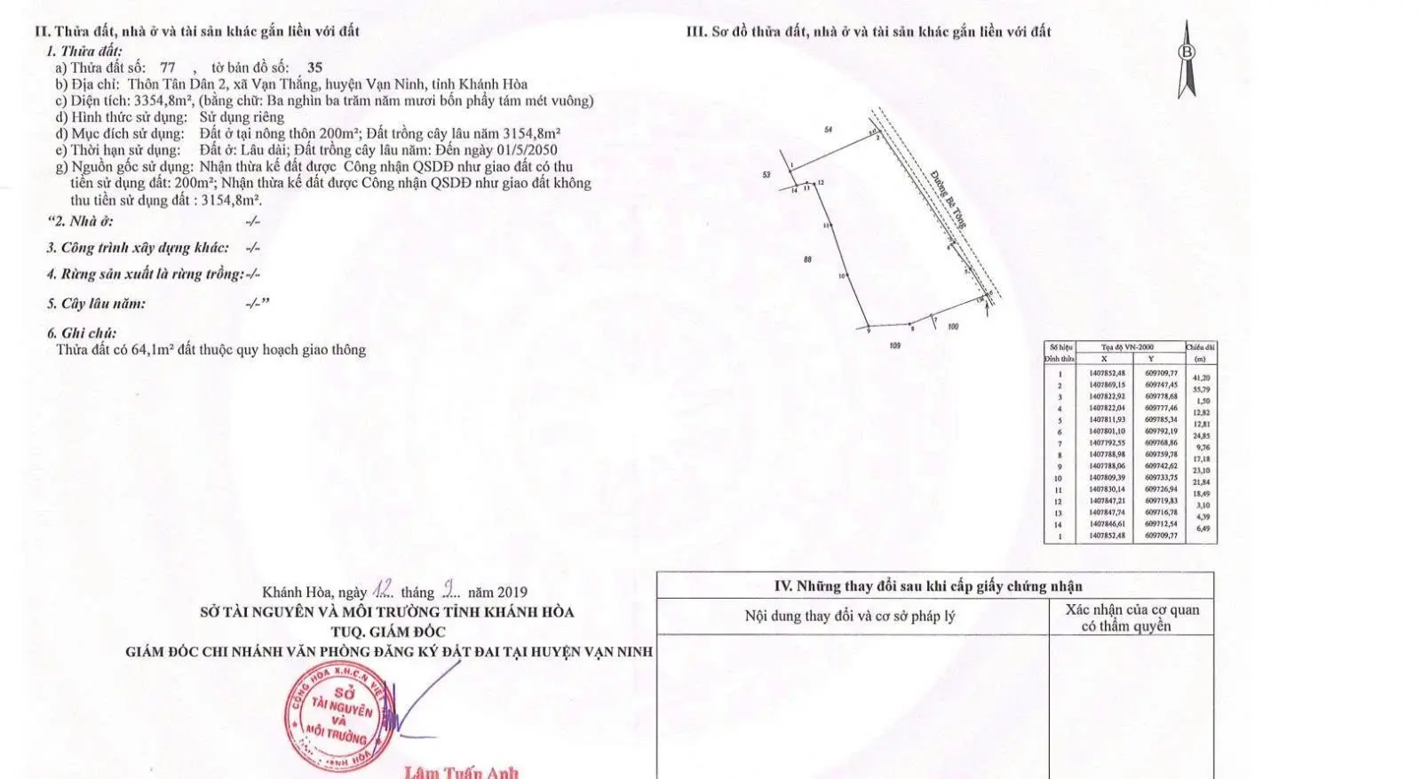 Chủ hạ giá bán đất Diện tích 3355m2m tại Tân Dân 2, Vạn Thắng, Vạn Ninh, Khánh Hòa