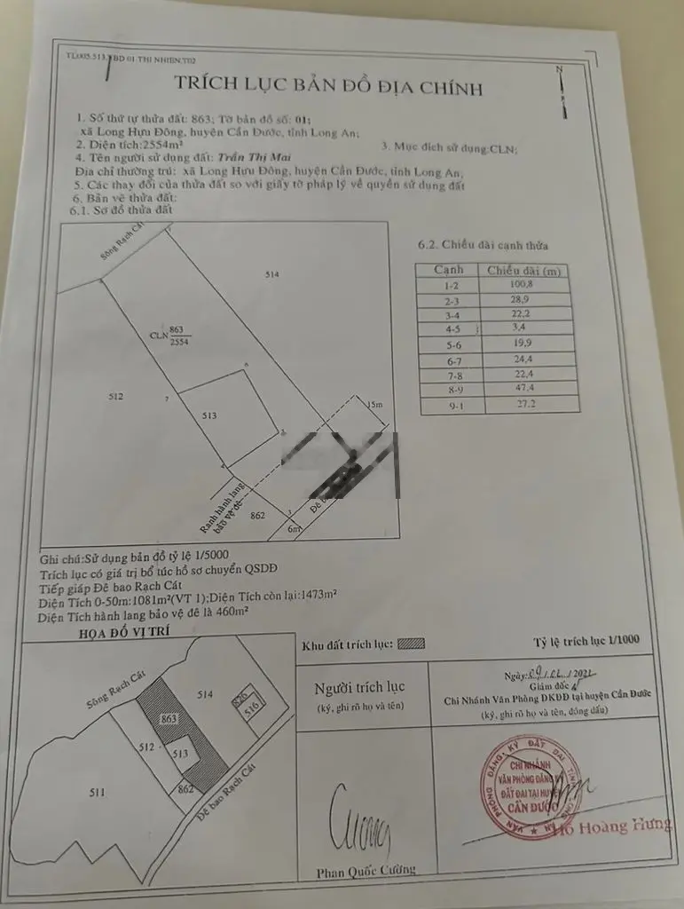 Đất vườn, chính chủ - Hơn 3117m2 - Long Hựu Đông - Cần Đước - Long An