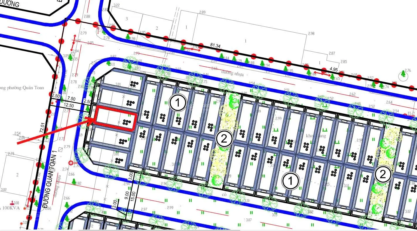 Bán căn nhà phố, mặt đường Quán Toan 1, diện tích 88m2, mặt tiền 6m, xây cao 5 tầng