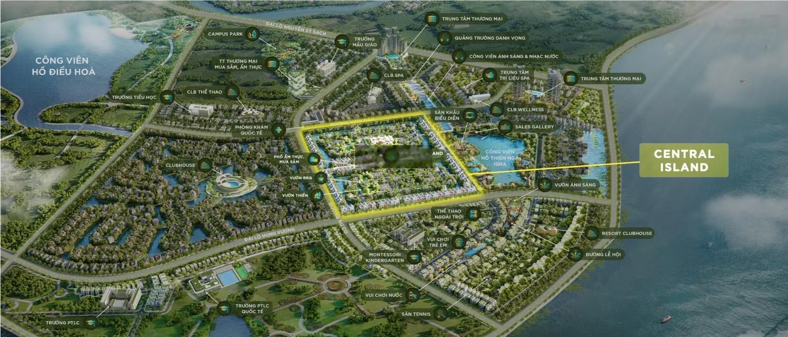 Biệt thự đảo - Central Island vị trí trung tâm nhất khu đại đô thị xanh Eco Central Park sắp mở bán