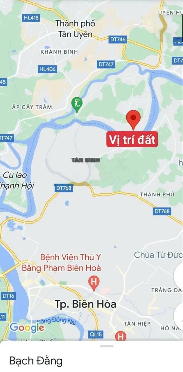 Bán gấp trả nợ lô đất Bạch Đằng, Tân Uyên