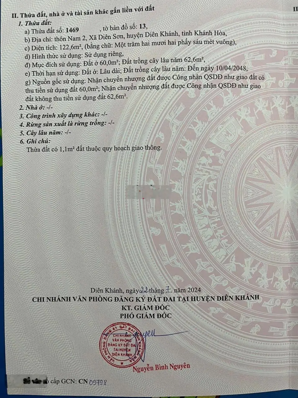 Bán căn nhà mới đường Bầu Cỏ Diên Sơn, Diên Khánh. Diện tích 122m2. Giá chỉ 1 Tỷ 399 Triệu.