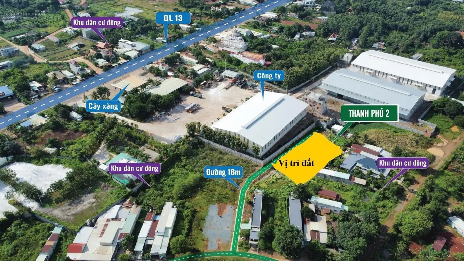 Duy nhất 2 lô (10x25=250m2) mặt tiền QL13 vào 50m, cty sản xuất 10.000m2 trước đất, dân đông như SG